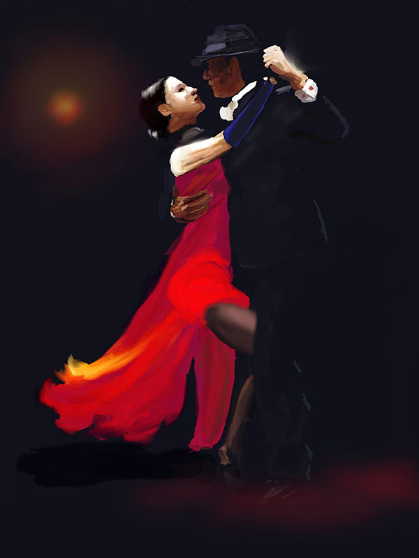 Latin dance couple performing in New York City